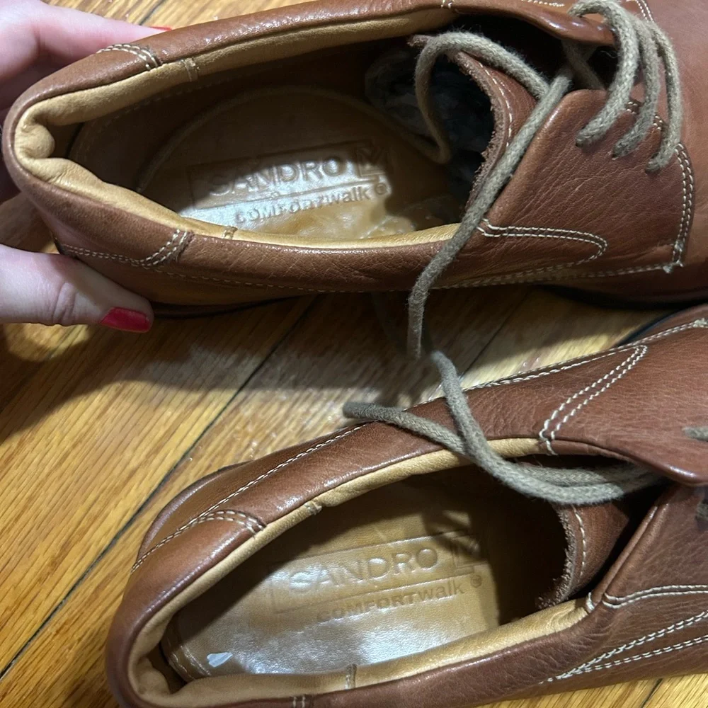 Sandro‎ Moscoloni Brazilian  Brown Leather Split Toe Lace Up Oxfords 10D